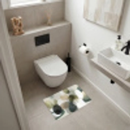 Minimalistisch - Cirkels - Penseelstreken - Beige WCmat klein -sfeer1