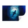 Walvis - Vissen - Donkerblauw Muursticker klein -3d