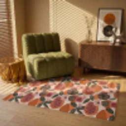 Papaja - Bloesem - Oranje Vloerkleed Rechthoek klein 1091 -atmosphere_sfeer1_global