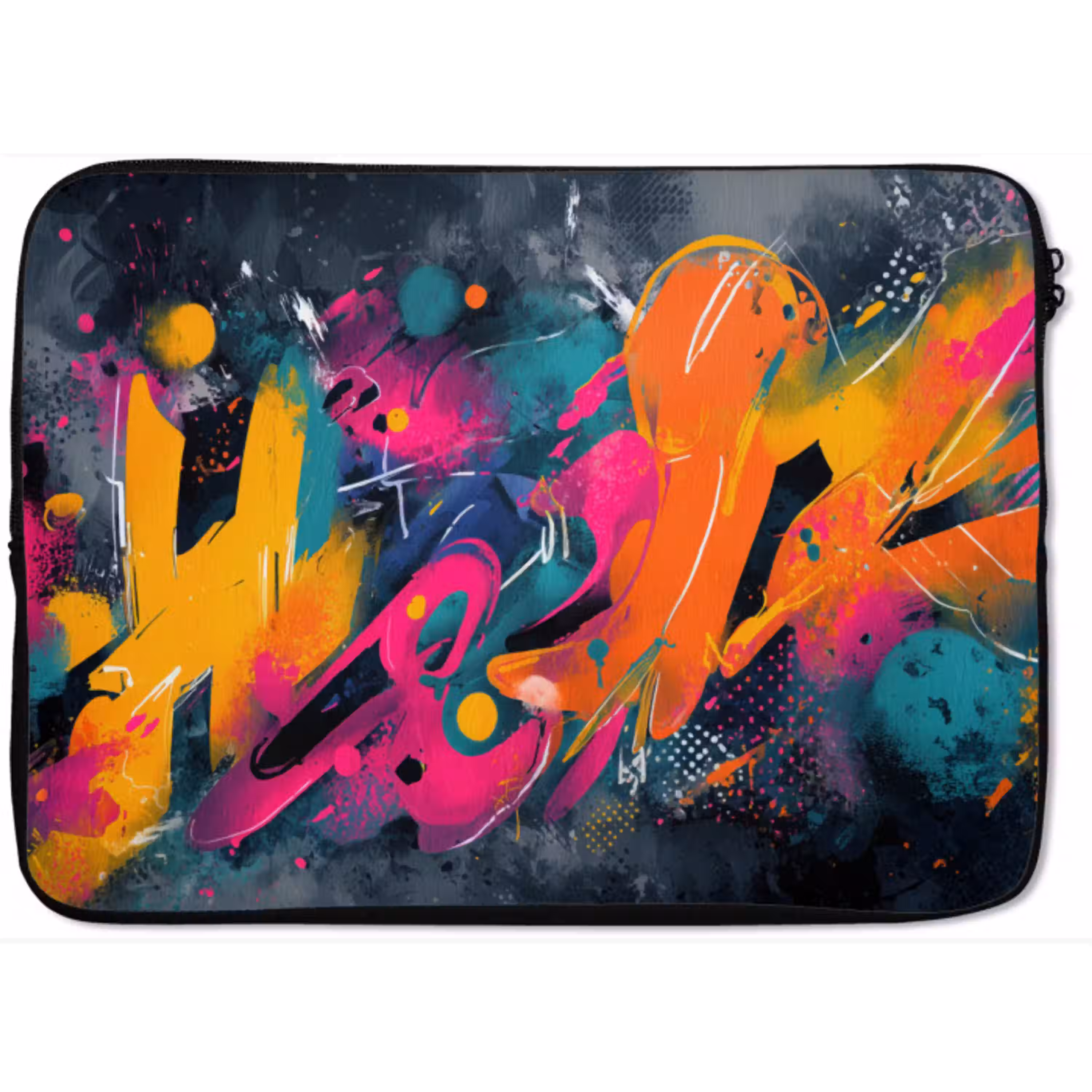Abstract - Graffiti - Kleurrijk - Verfspatten laptophoes neopreen klein -zkaufland3dotto