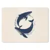 Walvissen - Spetters - Cirkel - Donkerblauw muismat rubber klein -3d