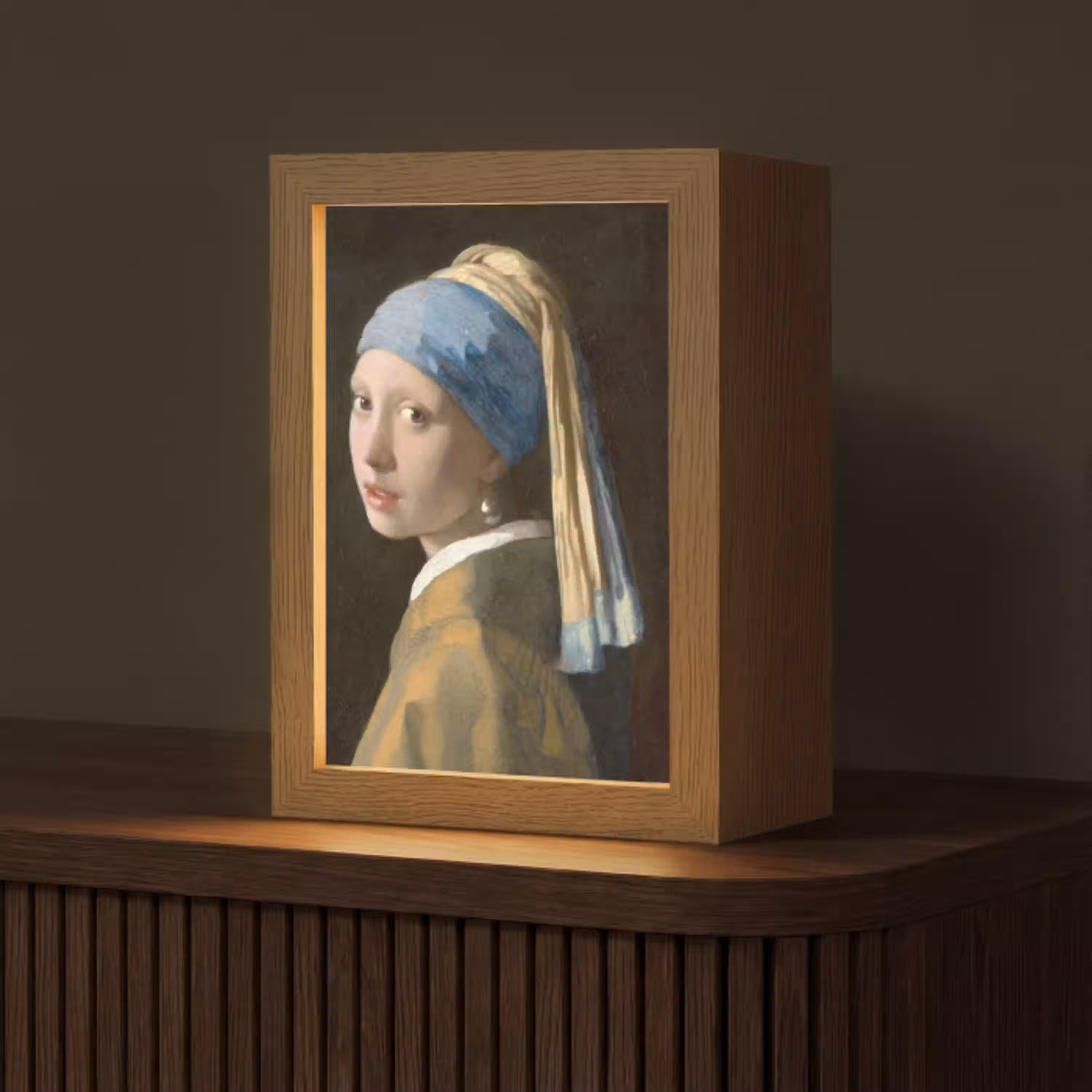 Meisje met de parel - Schilderij - Oude meesters - Vermeer Light Box met kabel (Tafellamp) klein -z3d_website
