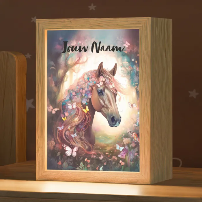 Paard - Natuur - Bloemen - Vlinders - Bos Light Box met kabel (Kinderlampje) klein -zzz_3d_website