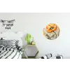 Klaprozen - Oranje - Mozaïek - Bladeren Wandcirkel aluminium klein -kinderkamer