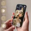Abstract - Vrouw - Bloemen - Wit Telefoonhoesje iPhone 17 Pro klein -sfeer3_NL