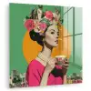 Retro - Vrouw - Stad - Zon plexiglas 5mm klein -zzzproduct_nieuw