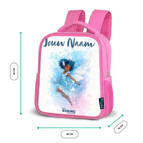 Vliegende fee in blauwe tinten Kinderrugzak - Roze middel -productfoto_formaten