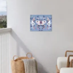 Vlinder - Vleugels - Stippen - Bloemen tuinposter los doek klein -sfeer8