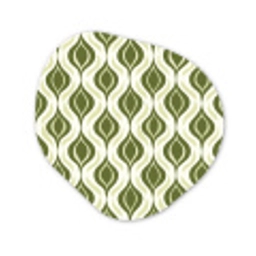 Patroon - Retro - Groen Wandcirkel Organisch Forex 3mm klein 629 -3d