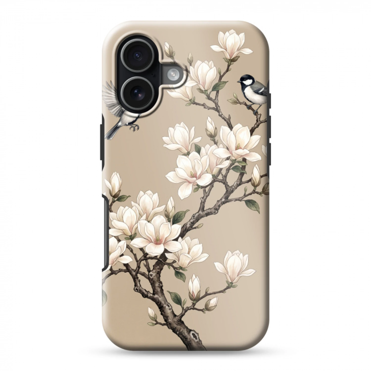Oosters - Vogels - Beige Toughcase MagSafe Apple iPhone 17 klein -3d