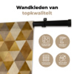 Geometrisch - Driehoek - Goud Wandkleed katoen klein 269 -sfeer2