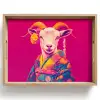 Geit - Hoorns - Kimono - Kleurrijk Dienblad Rechthoek middel -z3d_shopping