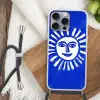 Zon - Gezicht - Penseelstructuur - Blauw Hoesje iPhone 16 Pro Max met koord klein -sfeer4