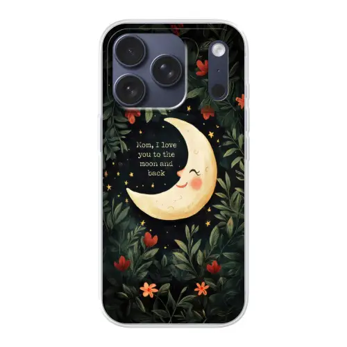 Maan - Quote - Bloemen - Sterren Telefoonhoesje iPhone 17 Pro klein -3d
