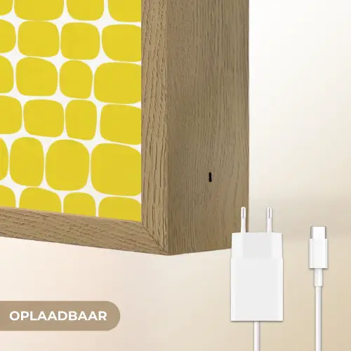 Stippen - Modern - Geel Light Box met batterij (Wandlamp) middel 907 -USP_websiteoplaadbaarNL