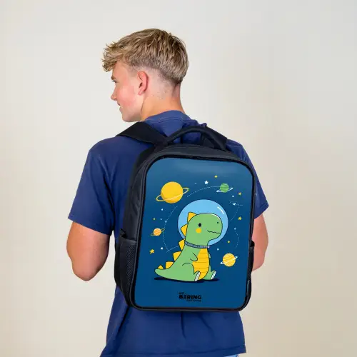 Dino - Planeet - Ster - Blauw Rugzak - Zwart middel -sfeer8