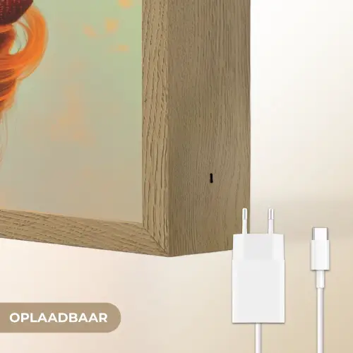 Vrouw - Aardbeien - Kroon Light Box met batterij (Wandlamp) middel -USP_websiteoplaadbaarNL