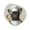 Bril - Hond - Kok Wandcirkel Organisch Forex 3mm klein -3d