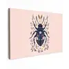 Donkerblauw - Kever - Bloemtakken - Sierlijk canvas 2cm klein -z3d