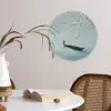 Bloesems - Minimalistisch - Wateroppervlak - Boot Wandcirkel kunststof plaat 5mm dik klein -sfeer4
