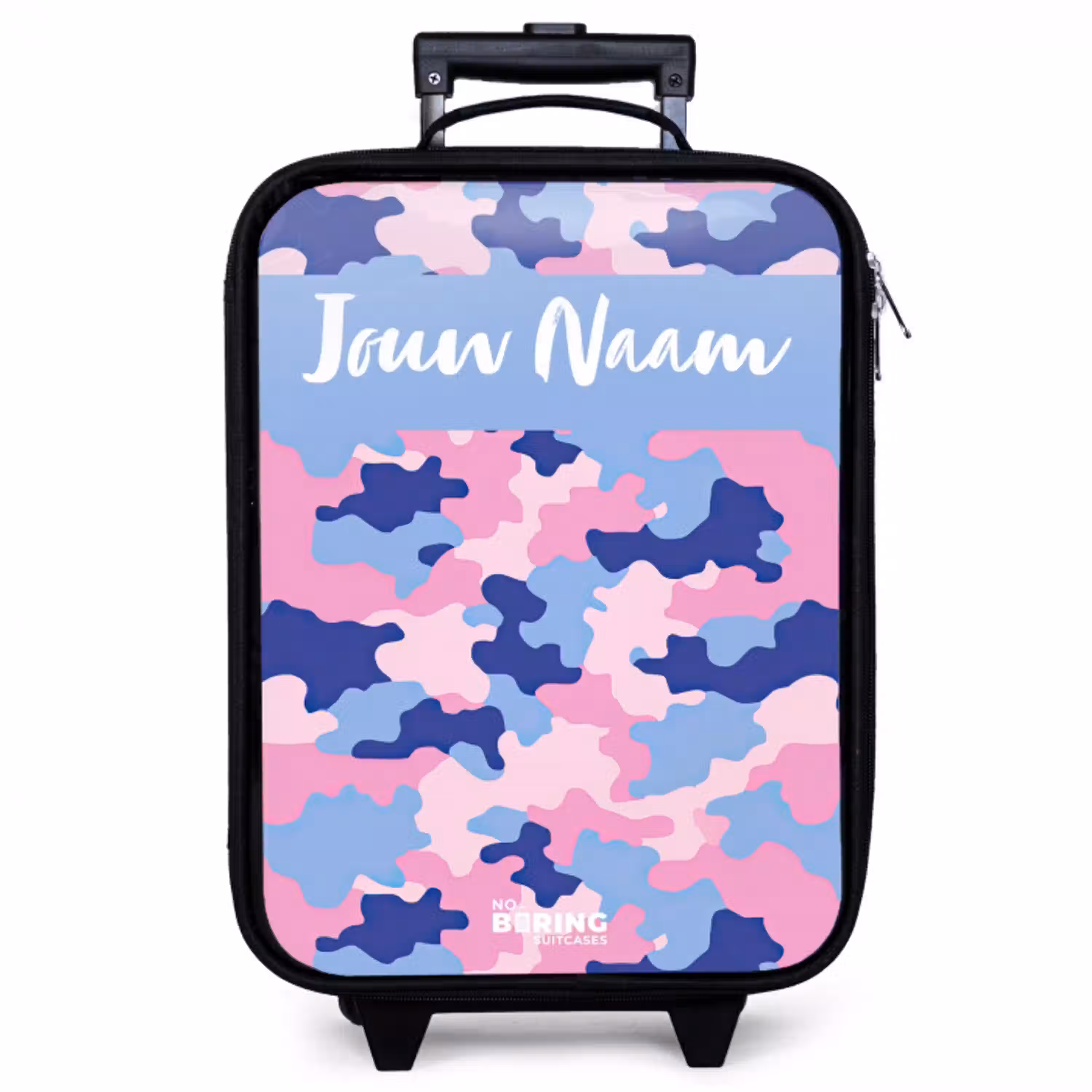 Camouflage - Roze - Blauw Kinderkoffer - Zwart klein -zzz_website3d