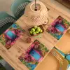 Bloemen - Deur - Roze Placemat vinyl groot -zzsfeer5_Kitchenyeah-website