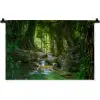 Jungle - Stenen - Water - Natuur - Planten Wandkleed katoen klein -zz3d