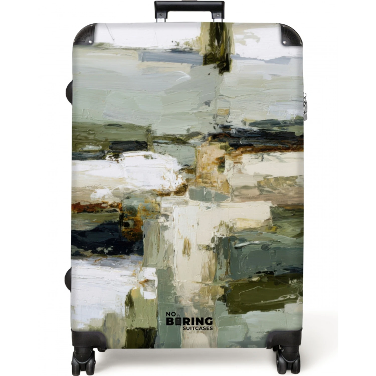 Penseelstreken - Groen - Abstract - Japandi NBS - Large koffer - Volwassenen Unisex groot -zzzzzzzzkaufland2