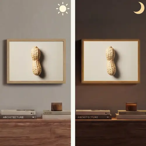 Pinda - Ruw - Beige Light Box met batterij (Wandlamp) middel -sfeer3