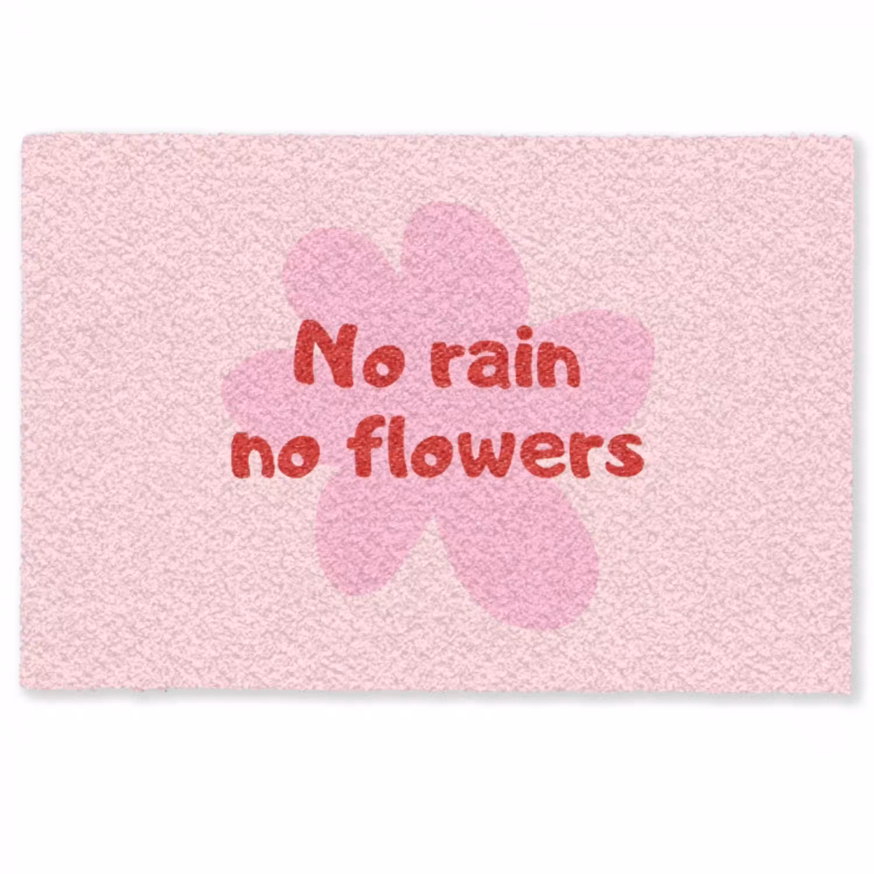 No rain no flowers - Bloem - Roze Deurmat klein -zkaufland3d