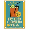 Ijsthee - Illustratie - Blauw - Citroen tuinposter los doek klein -3d