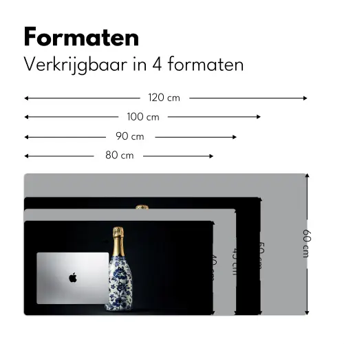 Champagne - Bloemen - Goud - Chique Muismat XXL klein -sfeer5