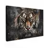 Tijger - Dieren - Portret - Luxe - Zwart canvas 2cm klein -z3d