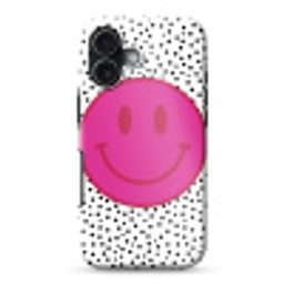 Smiley - Roze - Stippen Toughcase MagSafe Apple iPhone 17 klein -3d
