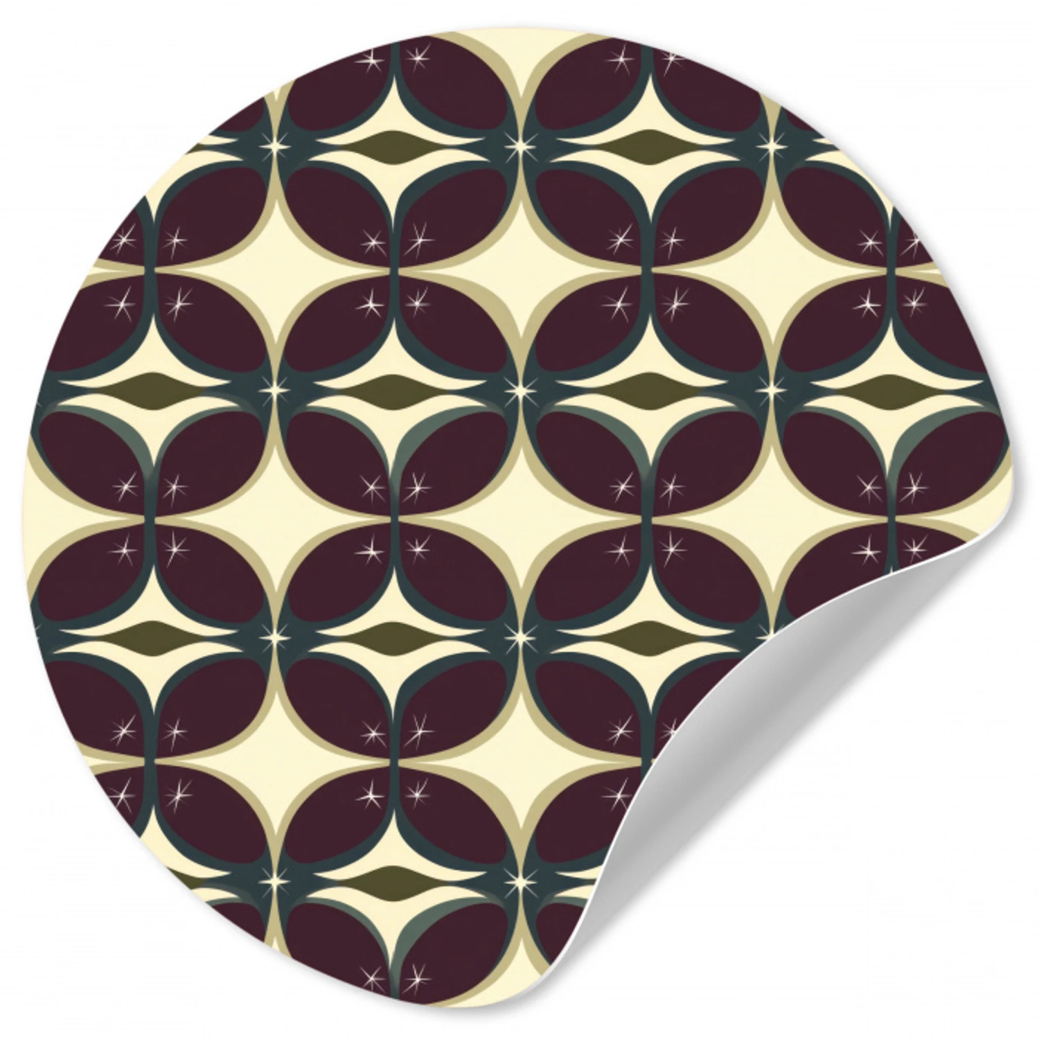 Cirkel - Retro - Kleurrijk Wandcirkel behangsticker klein 186 -3d