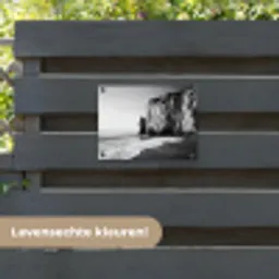 Strand - Klif - Golven - Voetstappen tuinposter los doek klein -sfeer3