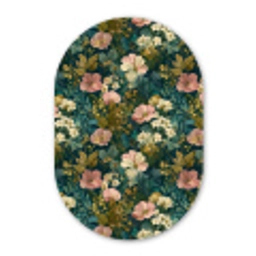 Wilde bloemen - Botanisch - Patroon - Roze - Romantisch Wandcirkel Ovaal Forex klein 630 -3d
