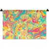 Geel - Roze - Blauw - Retro Wandkleed katoen klein -zz3d