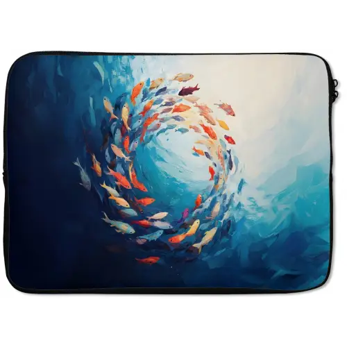 Zee - Vissen - Kleurrijk - Dynamisch laptophoes neopreen klein -zkaufland3dotto