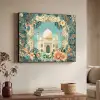 Taj Mahal - Ramadan - Bloemen - Islamitische Textielframe zwart klein -sfeer3