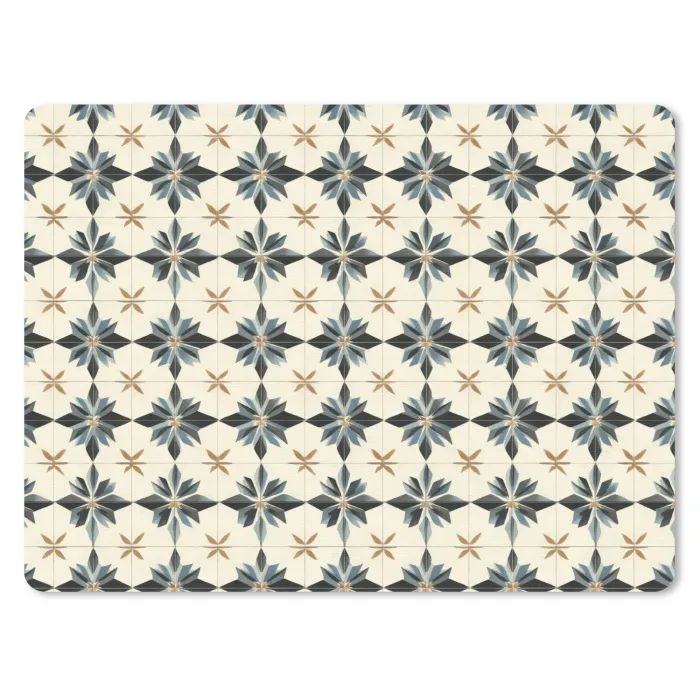 Sierlijk - Ornament - Blauw muismat rubber klein 262 -3d