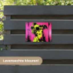 Hond - Zonnebril - Roze - Art tuinposter los doek klein -sfeer3