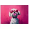 Pink - Hond - Bubbel poster papier klein -3d