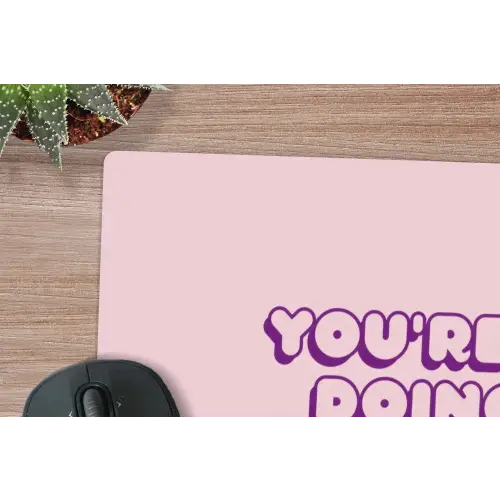 You're doing great - Roze - Bubble letters muismat rubber klein -closeup