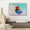 Dobbelstenen - Kleurrijk - Getallen - Stipjes canvas 2cm klein -sfeer6