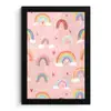 Regenboog - Patroon - Pastel - Handgetekend fotolijst zwart zonder passe partout klein -3d