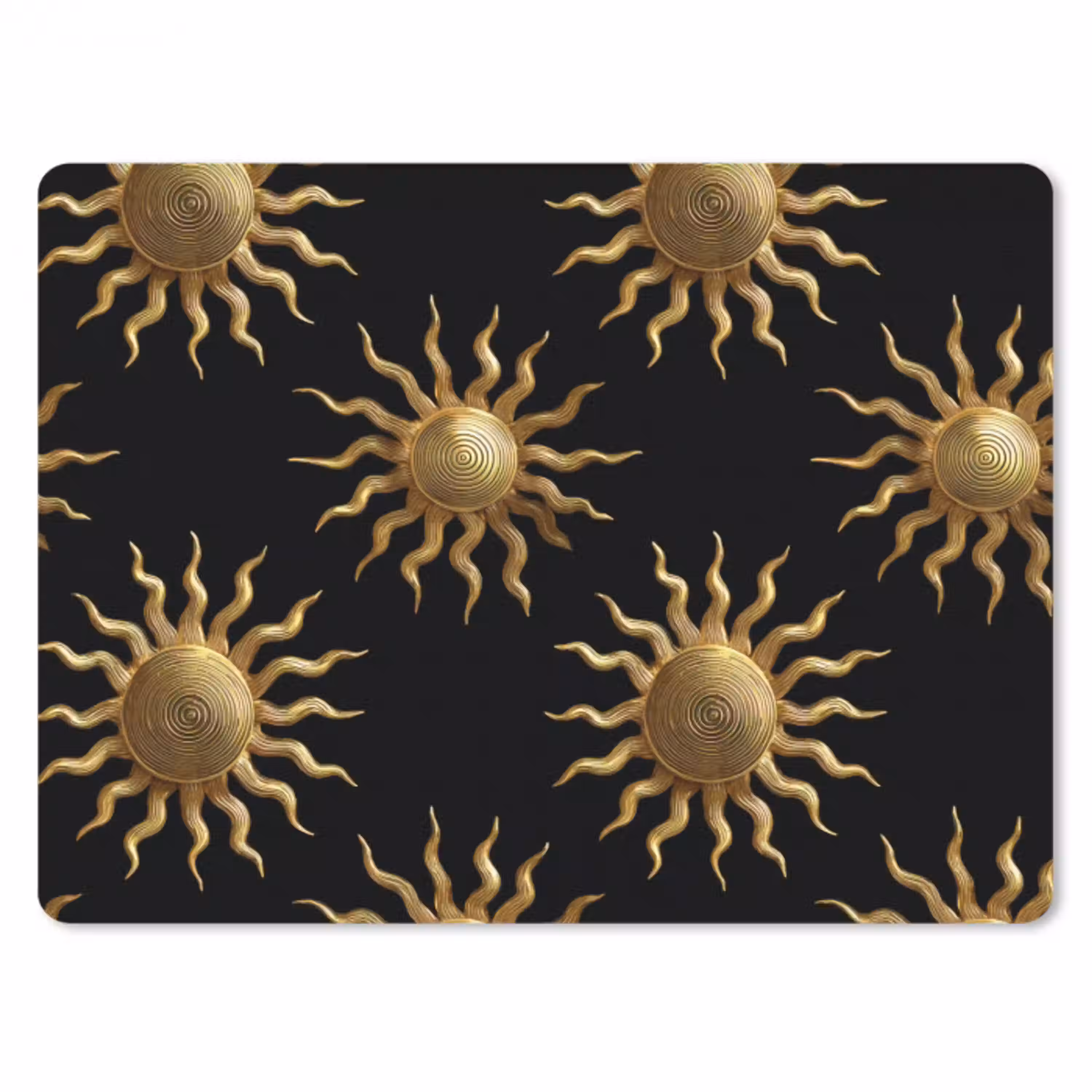 Zon - Patroon - Luxe - Goud - Zwart muismat rubber klein 262 -3d