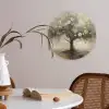 Beige - Abstract - Boom - Goud Akoestische PET Vilt - Rond klein -sfeer3