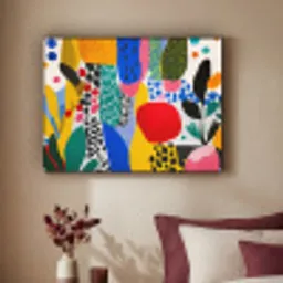 Stippen - Vormen - Modern - Kleuren Textielframe zwart klein -sfeer1