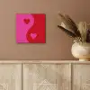 Minimalistisch - Rood - Roze - Hartjes aluminium wit klein -sfeer4